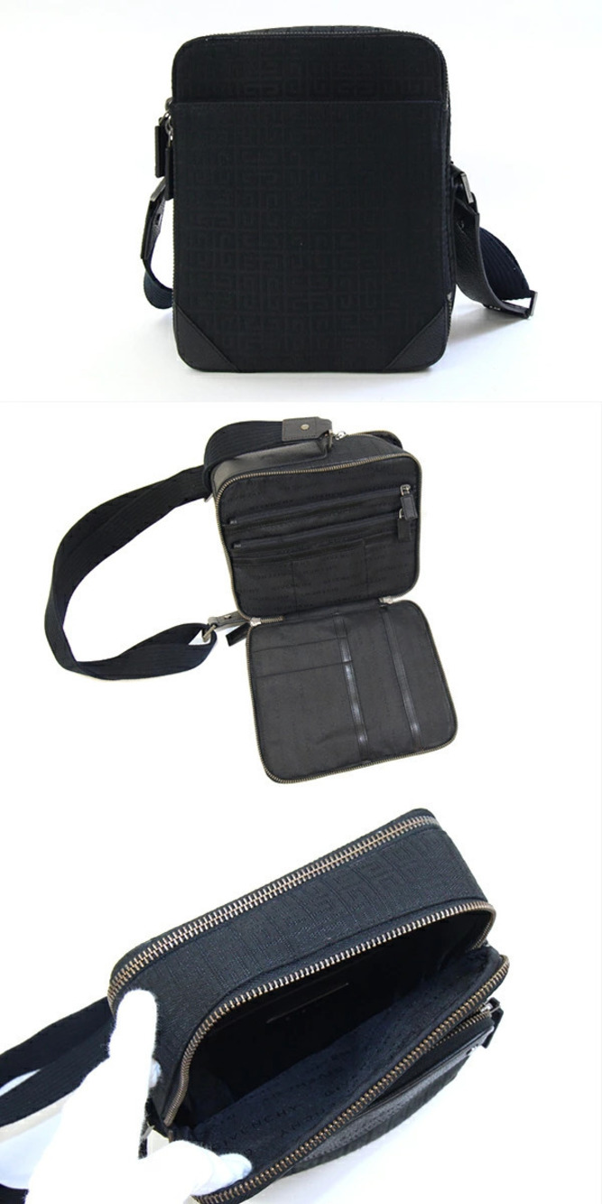 Givenchy Canvas Crossbody Black Leather Shoulder Bag Black